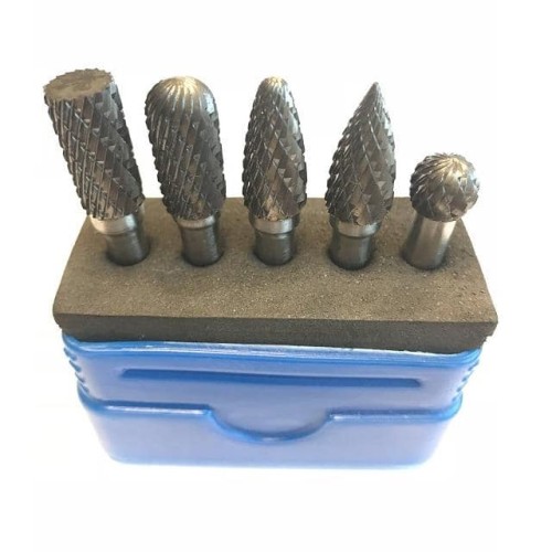 5 Pc 1/4" Double Cut Burrs