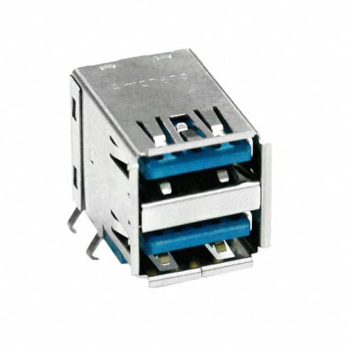 CONN RCPT USB3.0 A STACK PCB R/A