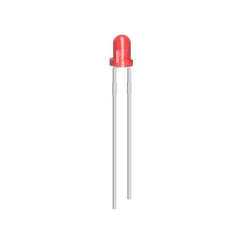 LED RED DIFF 3MM T1 TH
