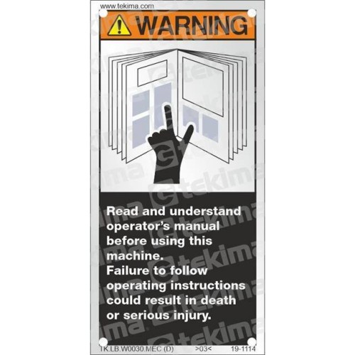 WARNING LABEL, 6 PCS/PACK