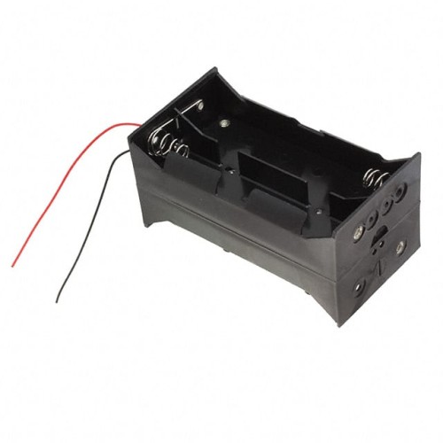 BATT HOLDER D 8 CELL 6" LEADS