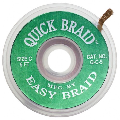 DESOLDER BRAID ROSIN 0.075" 5'