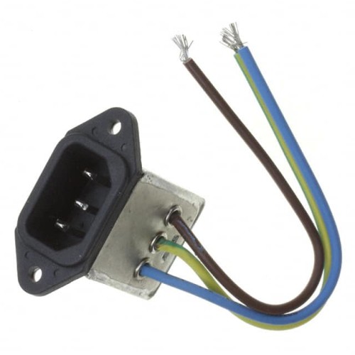 PWR ENT RCPT IEC320-C14 PNL WIRE