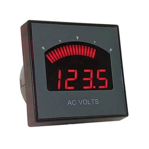 VOLTMETER PANEL 0-300VAC RED LED