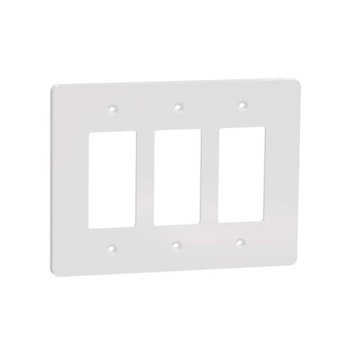 3 GANG MID+ WALL PLATE WH