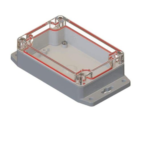 CLEAR/GRAY FLANGED BASE POLYCARB