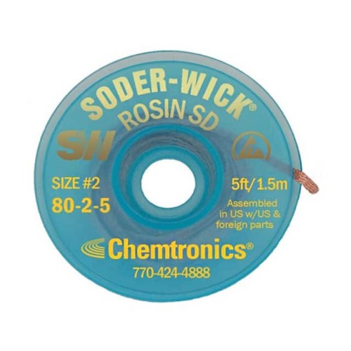 DESOLDER BRAID ROSIN 0.06" 5'