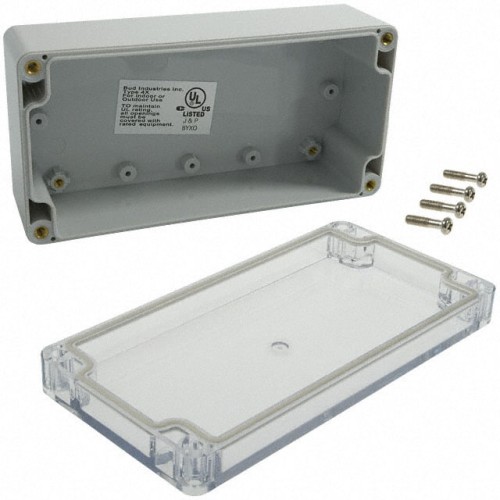 BOX PLAS GRY/CLR 6.3"L X 3.15"W