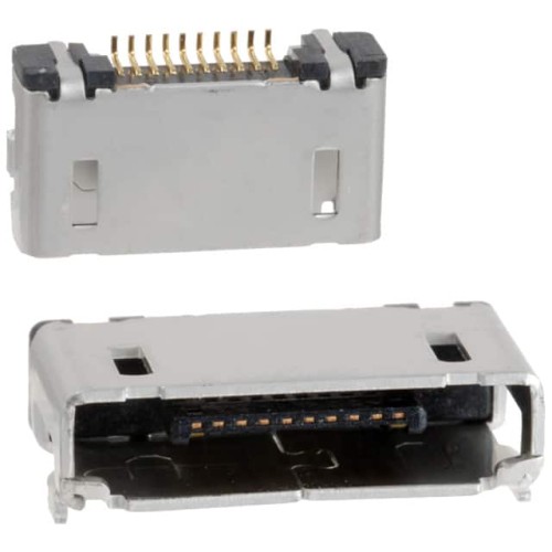 CONN RCPT 10P 0.02 GOLD SMD R/A