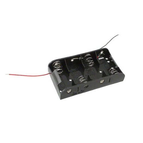 BATT HOLDER C 4 CELL 6" LEADS