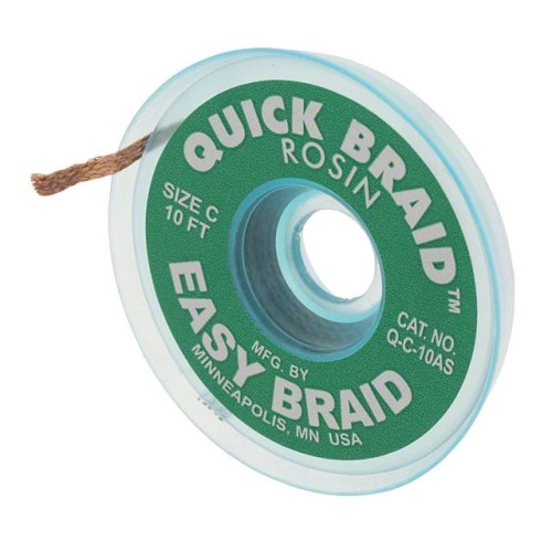DESOLDER BRAID ROSIN 0.075" 10'