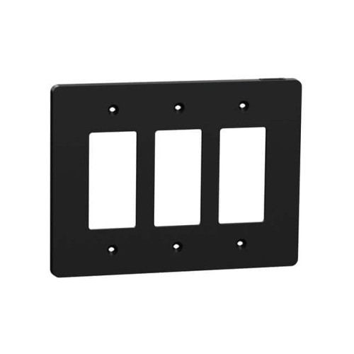 3 GANG MID+ WALL PLATE BK