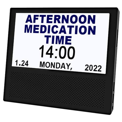 7" Digital Alarm Clock Black