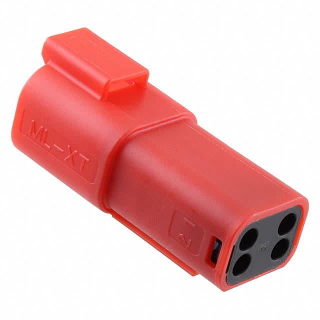 CONN RCPT HSG 4POS RED