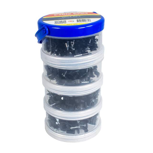 CABLE CLIPS CANISTER BLACK CCX4