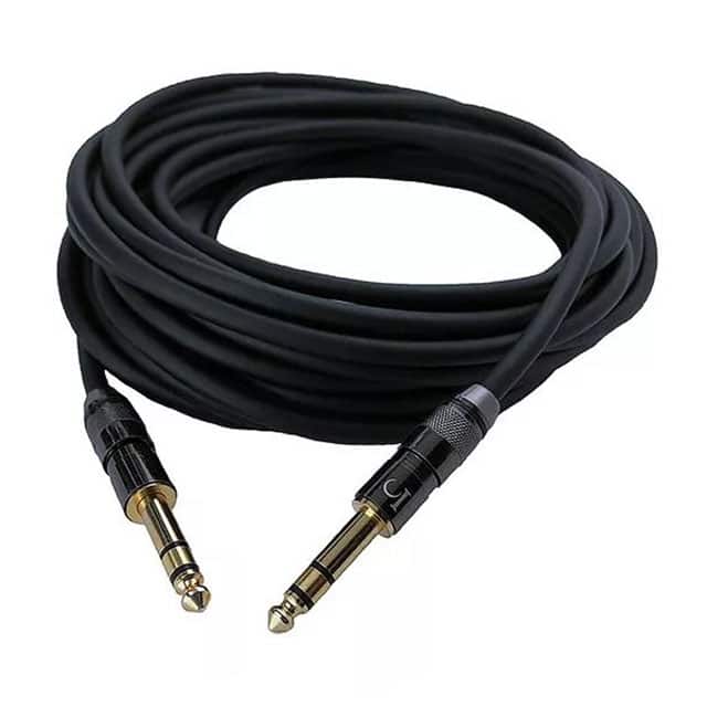 CABLE BLACK/GOLD CONN STEREO 25'