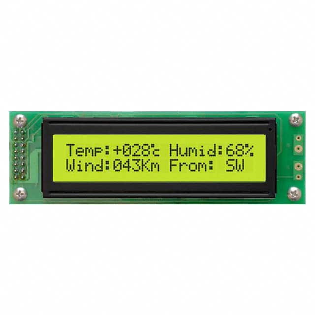 LCD MOD 40DIG 20X2 TRANS YLW/GRN