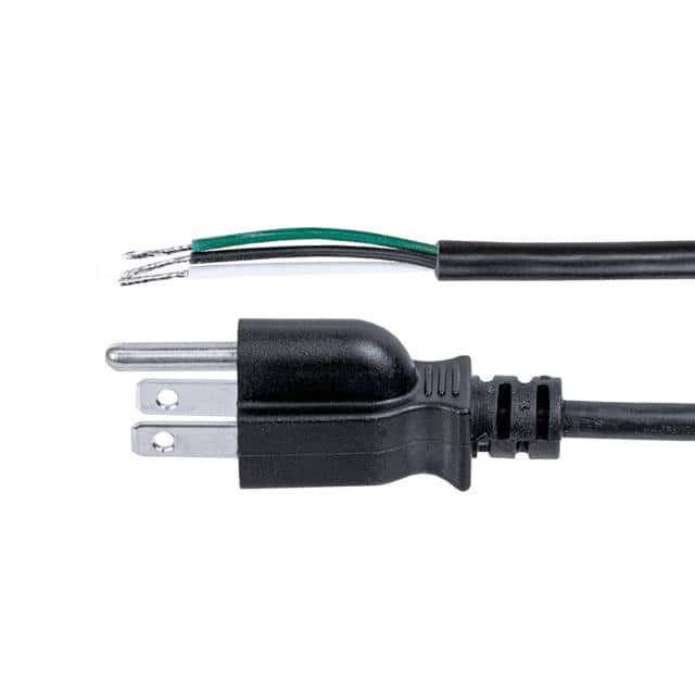 POWER CORD 5-15P TO TIN 1M BLK