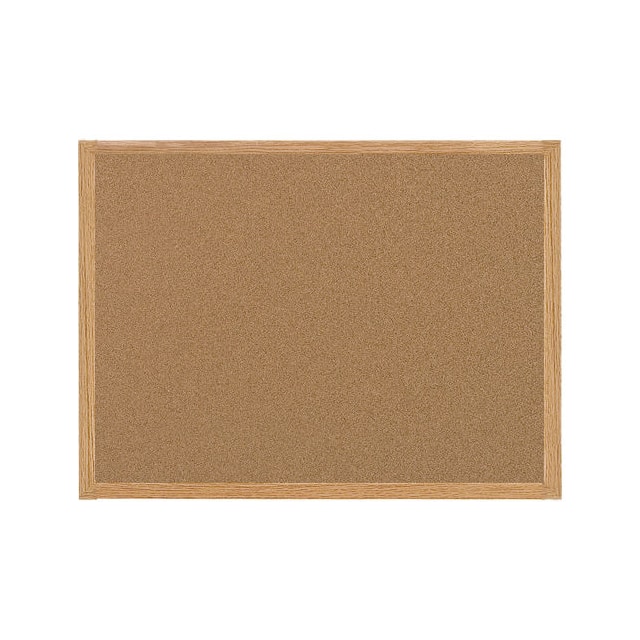 CORK BULLETIN BOARD 36X24", OAK